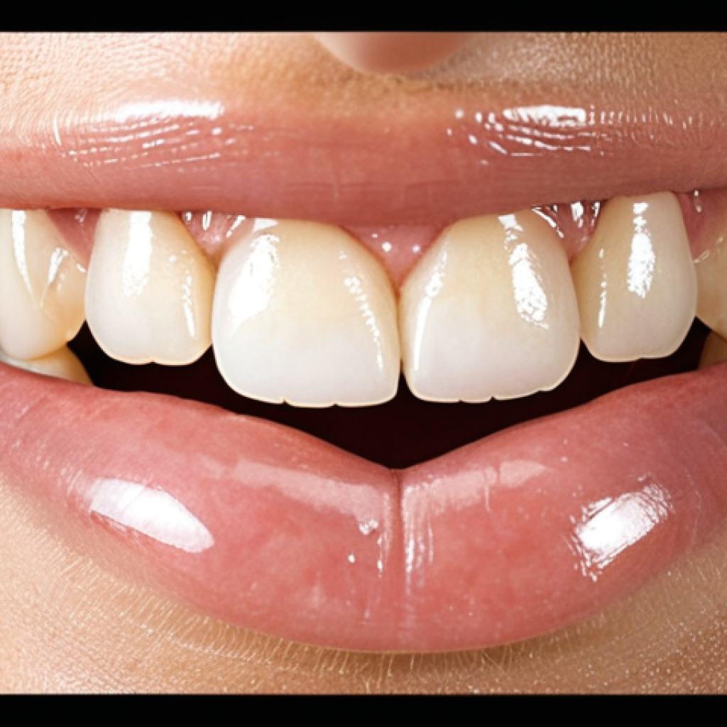**Prompt 1 (Resin Filling):** A close-up of a bright, confident smile showing a seamlessly integrated, tooth-colored resin composite filling on a front tooth, blending perfectly with the natural teeth. The overall image conveys a sense of quick, aesthetic dental transformation and patient satisfaction. Soft, natural lighting highlights the natural look.