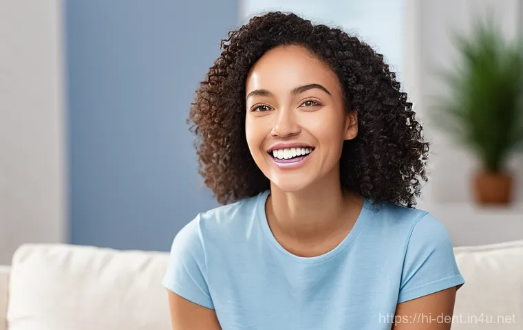 치아 미백 기기 사용법과 효과 비교 - **Prompt:** "A diverse young adult, approximately 25-30 years old, with a clean and natural appearan...