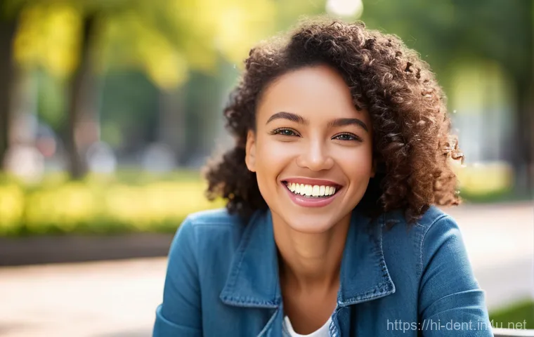 임플란트 수술의 성공률과 관리법 - **Prompt 1: Confident and Natural Smile**
    "A diverse adult, radiating pure joy and confidence, w...