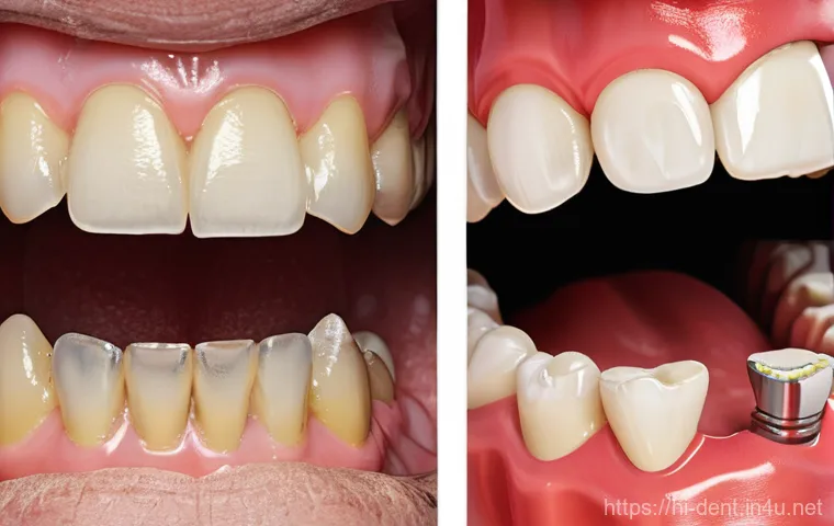 치과에서 사용하는 신소재 레진 종류 - **Image Prompt 1: The Evolution of Dental Fillings - A Contrast in Smiles**
    "A split image depic...