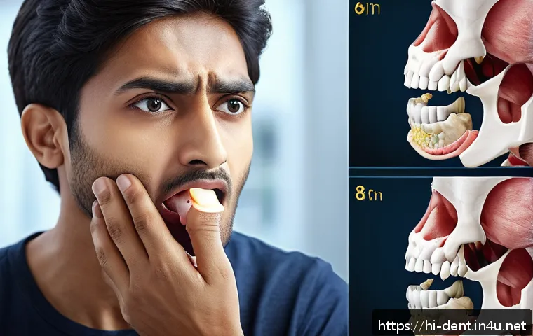 턱관절 장애 초기 증상과 치료법 - A detailed medical illustration showing a young Indian adult male experiencing jaw discomfort with a...