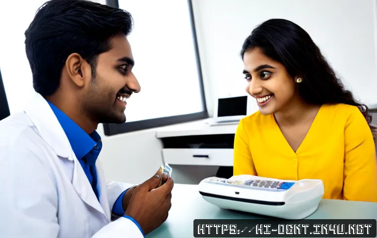 성인 교정 비용 절약 방법 - Photorealistic Indian young adult consulting a friendly orthodontist in a modern dental clinic, comp...